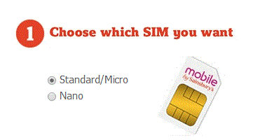 freebie sim card from Sainsburys