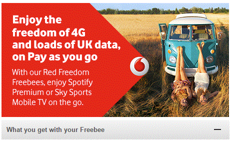 Freebie Vodafone SIM card